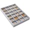 Velvet Jewelry Organizer Tray for Earrings, Stackable 24 Grid Storage for Rings (Gray, 14x10 in)